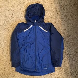 Boys LL Bean fleece lined rain jacket - like new!
